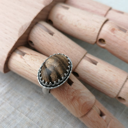 Picture jasper ring - sized K - one available