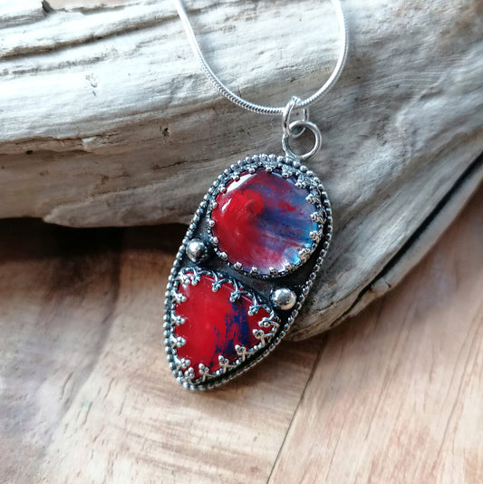 Surfite & silver pendant - one available